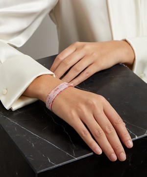 Stephanie Schneider - Sterling Silver Wide Pink Coral Chain Bracelet image number 1