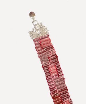 Stephanie Schneider - Sterling Silver Wide Pink Coral Chain Bracelet image number 2
