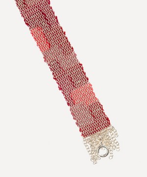 Stephanie Schneider - Sterling Silver Wide Pink Coral Chain Bracelet image number 3