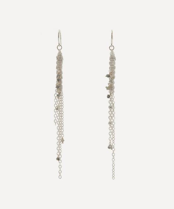 Stephanie Schneider - Sterling Silver Raw Grey Diamond Chain Drop Earrings image number 0