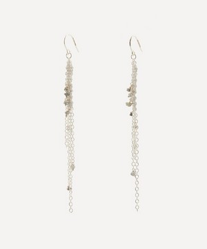 Stephanie Schneider - Sterling Silver Raw Grey Diamond Chain Drop Earrings image number 2
