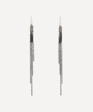 Stephanie Schneider - Oxidised Silver Chain Drop Earrings image number 0