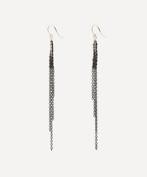 Stephanie Schneider - Oxidised Silver Chain Drop Earrings image number 2