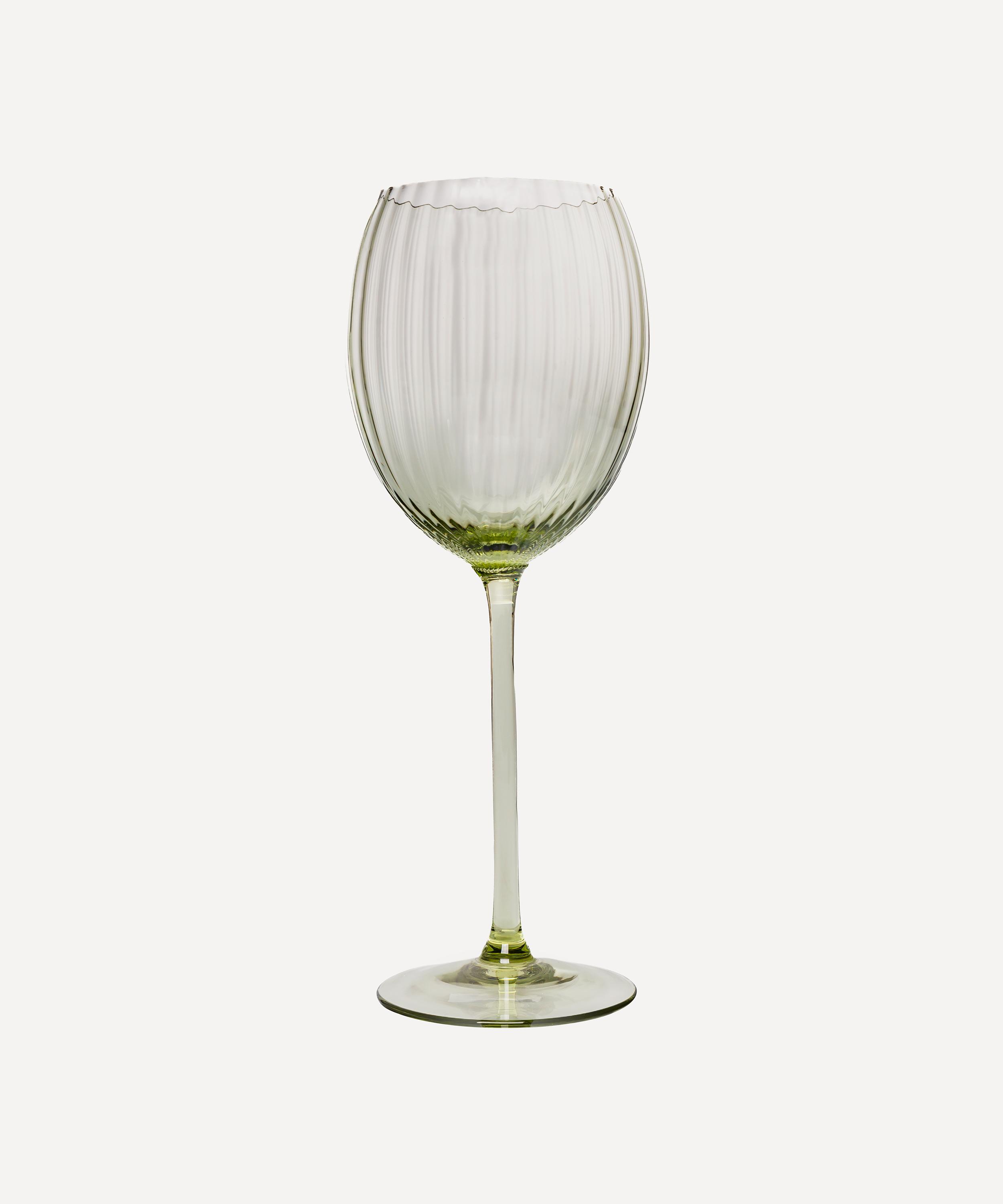 Anna von Lipa - Lyon Olive Green White Wine Glasses Set of Two image number 0