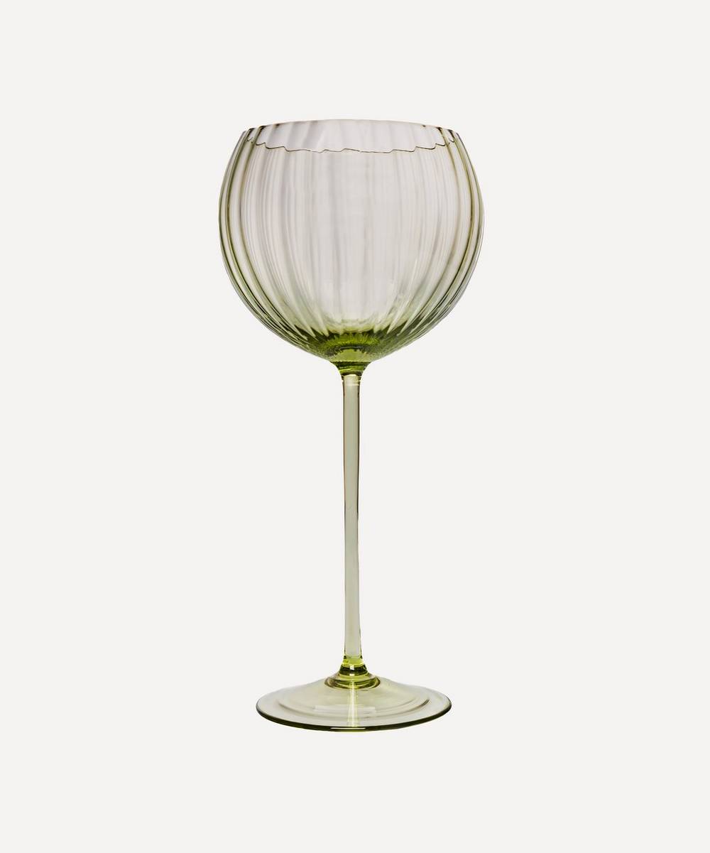 Anna von Lipa - Lyon Olive Green Red Wine Glasses Set of Two