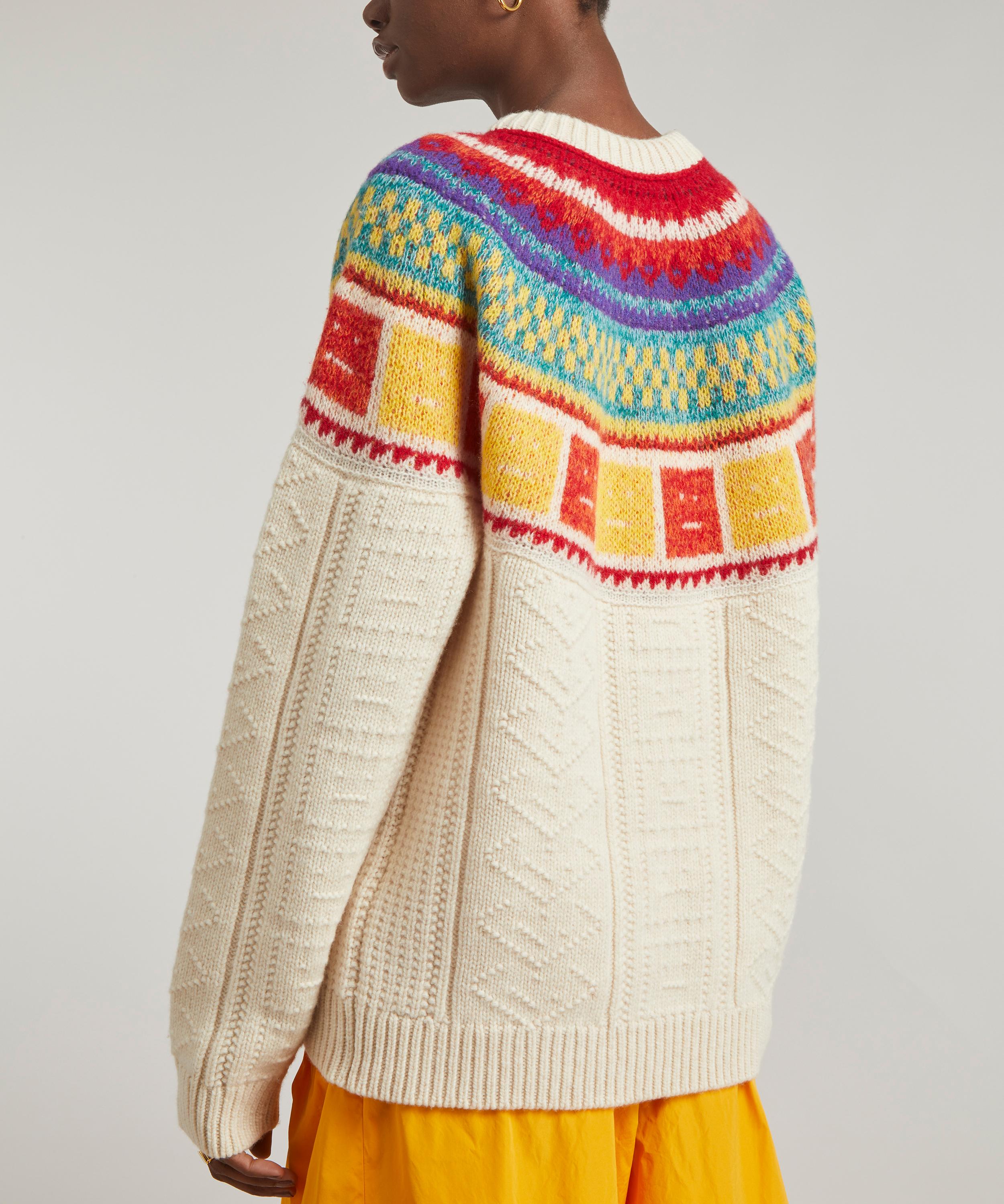 Acne Studios Fair-Isle Rainbow Intarsia Knitted Jumper