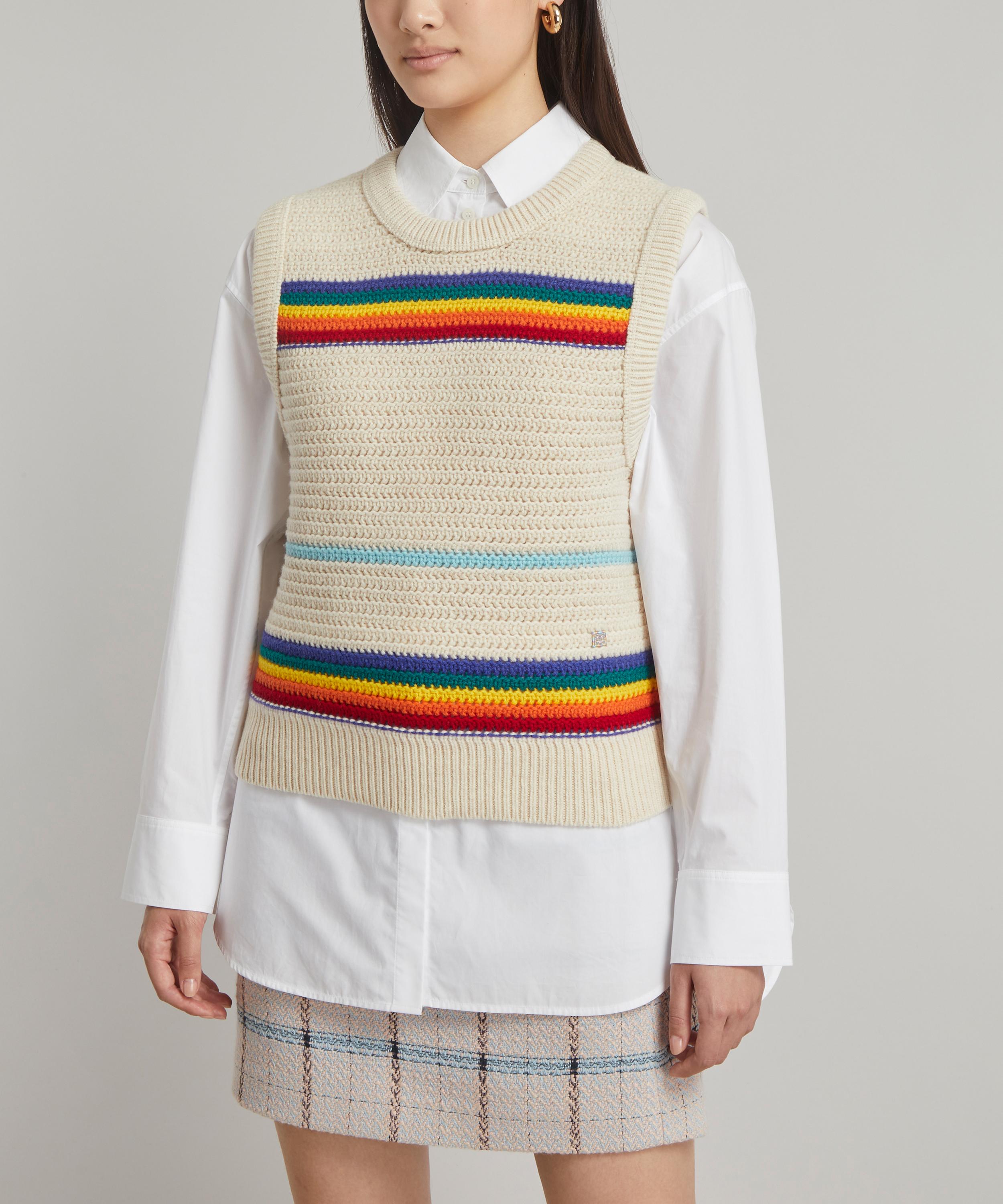 Acne Studios Rainbow Crochet Knitted Wool Vest | Liberty