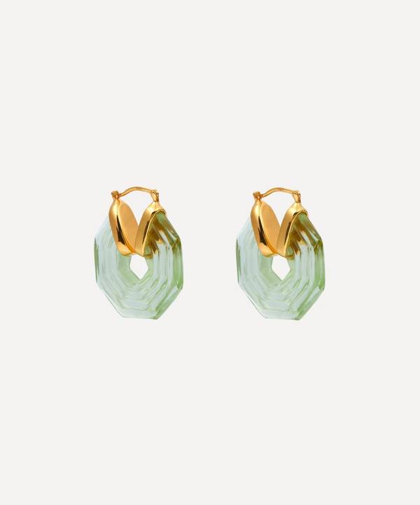 Shyla - 22ct Gold-Plated Sphinx Glass Hoop Earrings