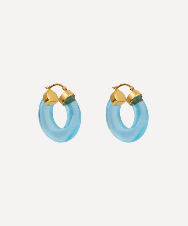 Shyla - 22ct Gold-Plated Aura Glass Hoop Earrings image number null