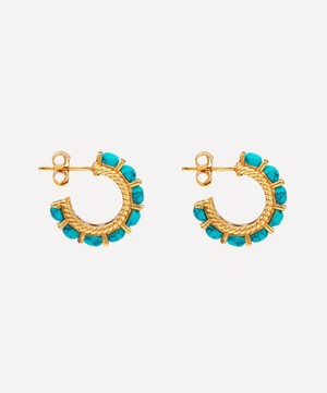 Shyla - 22ct Gold-Plated Rosalia Turquoise Hoop Earrings image number 1