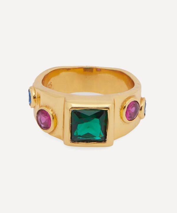 Shyla - 22ct Gold-Plated Lolita Square Cocktail Ring image number null