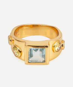 22ct Gold-Plated Lolita Square Cocktail Ring