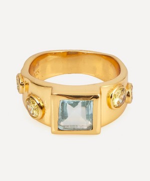 22ct Gold-Plated Lolita Square Cocktail Ring
