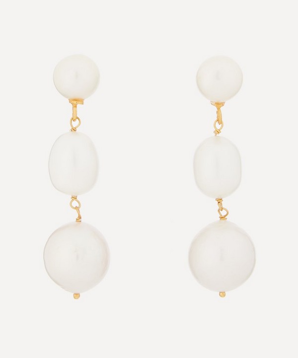 Shyla - 22ct Gold-Plated Tilda Baroque Pearl Drop Earrings image number null