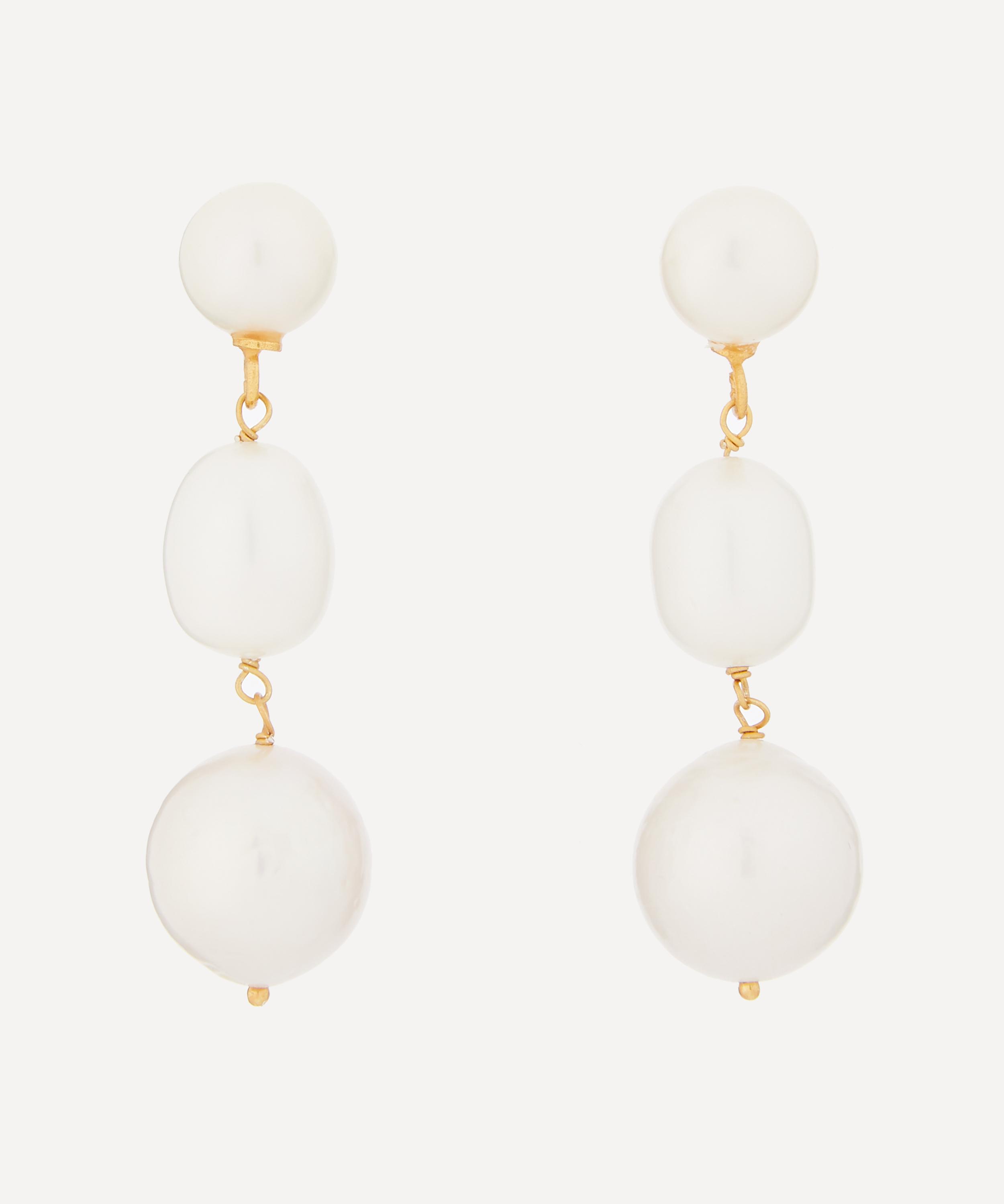 Shyla - 22ct Gold-Plated Tilda Baroque Pearl Drop Earrings image number 0