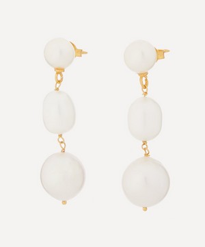 Shyla - 22ct Gold-Plated Tilda Baroque Pearl Drop Earrings image number 1