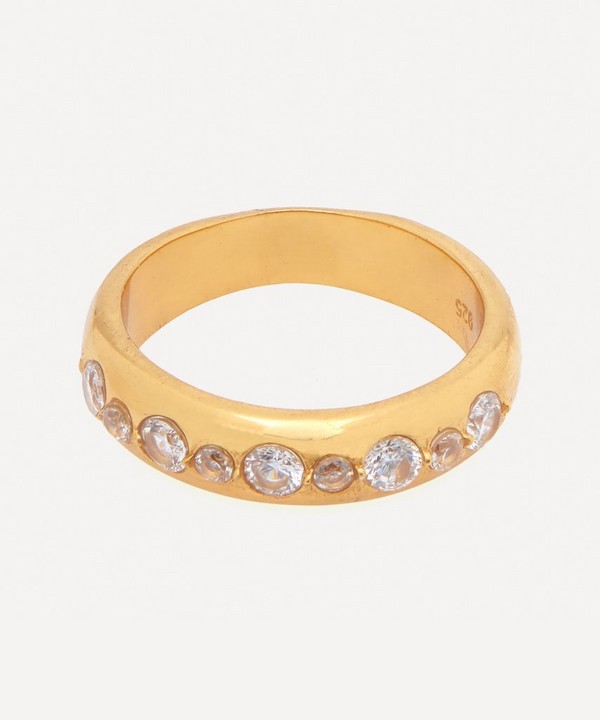 Shyla - 22ct Gold-Plated Tasha Crystal Stacking Ring image number null