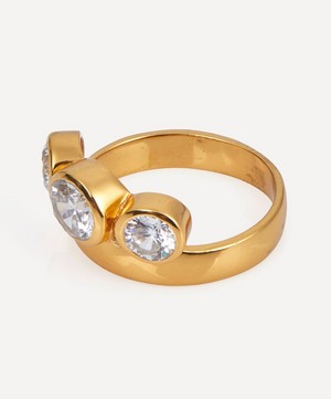 Shyla - 22ct Gold-Plated Stellar Trio Stone Ring image number 1