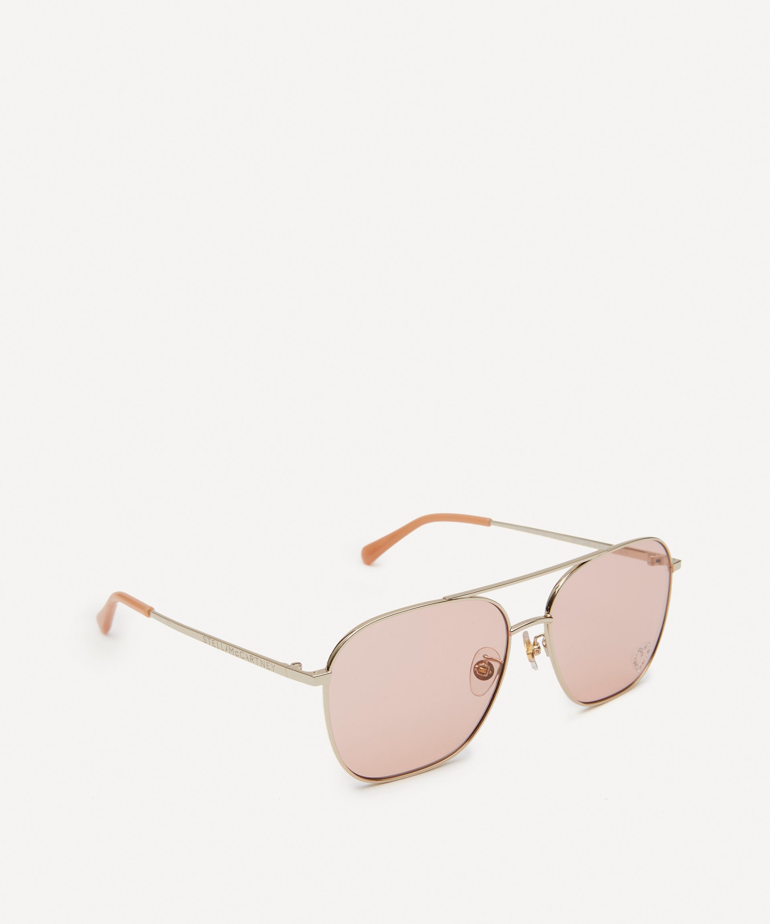 Stella McCartney - Metal Heart Embellished Aviator Sunglasses image number 2