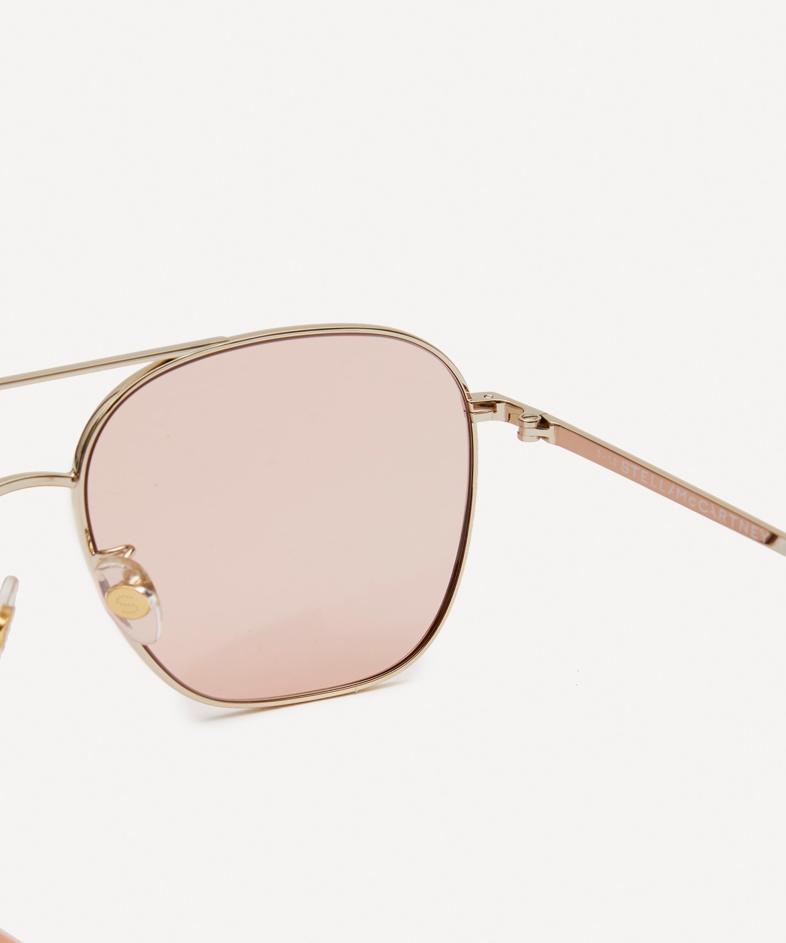 Stella McCartney - Metal Heart Embellished Aviator Sunglasses image number 3