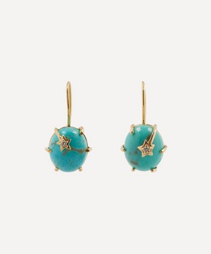 Andrea Fohrman - 14ct Rose Gold Mini Galaxy Turquoise Drop Earrings image number 0