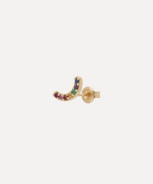 Andrea Fohrman - 14ct Gold Single Row Multi Rainbow Stud Earring image number 2