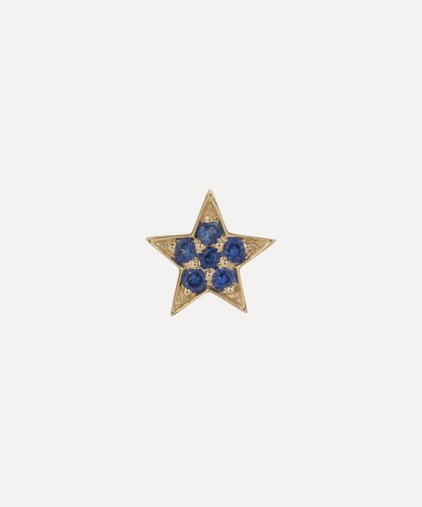 Andrea Fohrman - 14ct Gold Mini Star Blue Sapphire Stud Earring