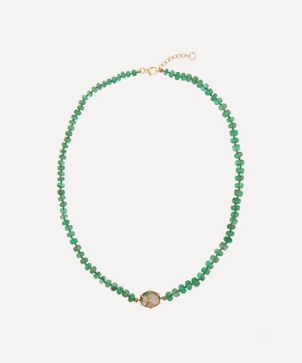 Andrea Fohrman - 14ct Gold Emerald And Mother Of Pearl Beaded Necklace image number 0