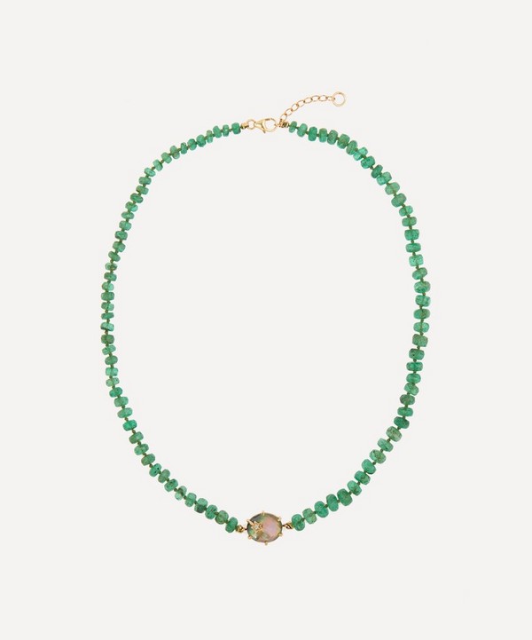 Andrea Fohrman - 14ct Gold Emerald And Mother Of Pearl Beaded Necklace image number null