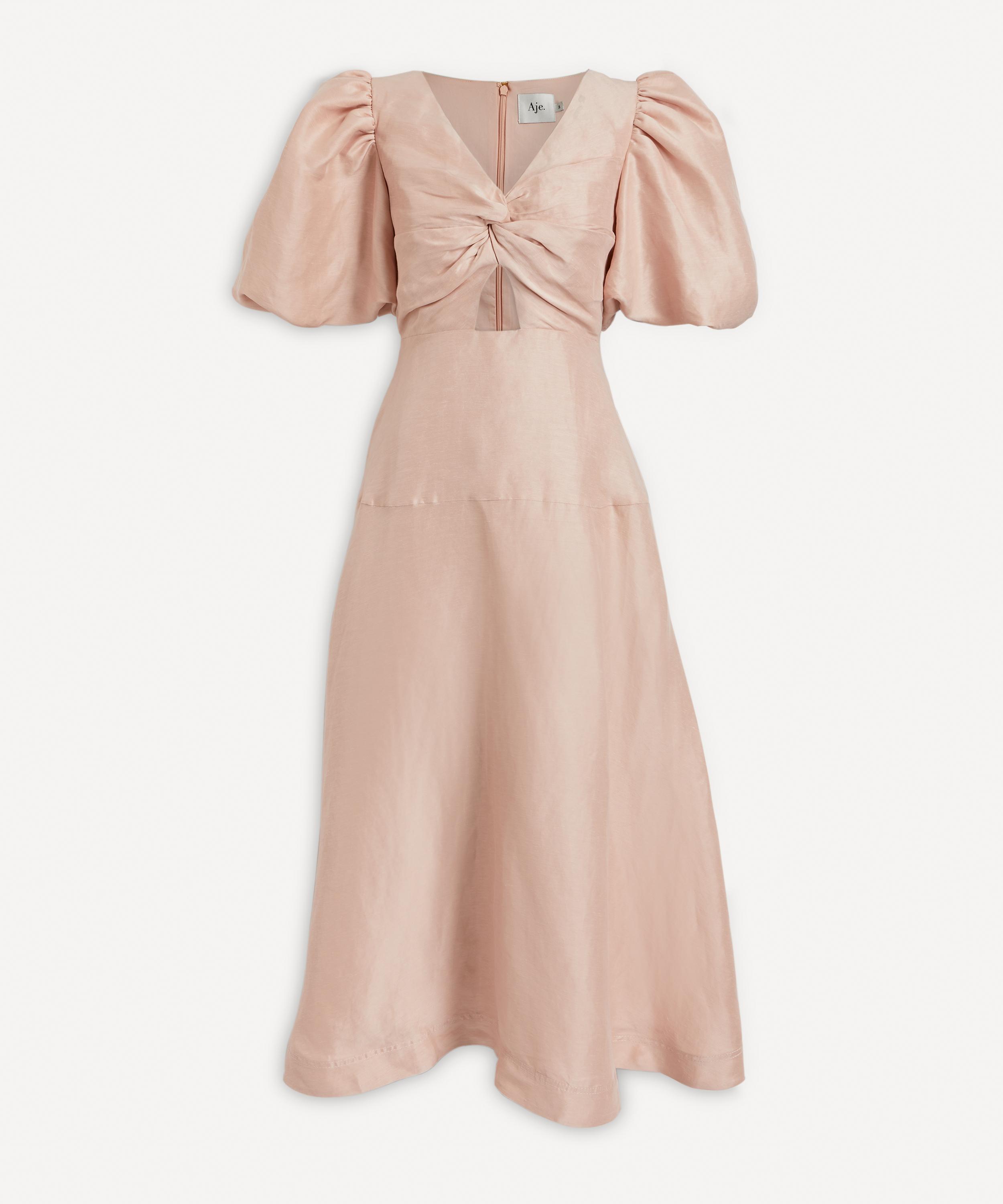 Aje - Dusk Knot Puff-Sleeve Midi-Dress image number 0