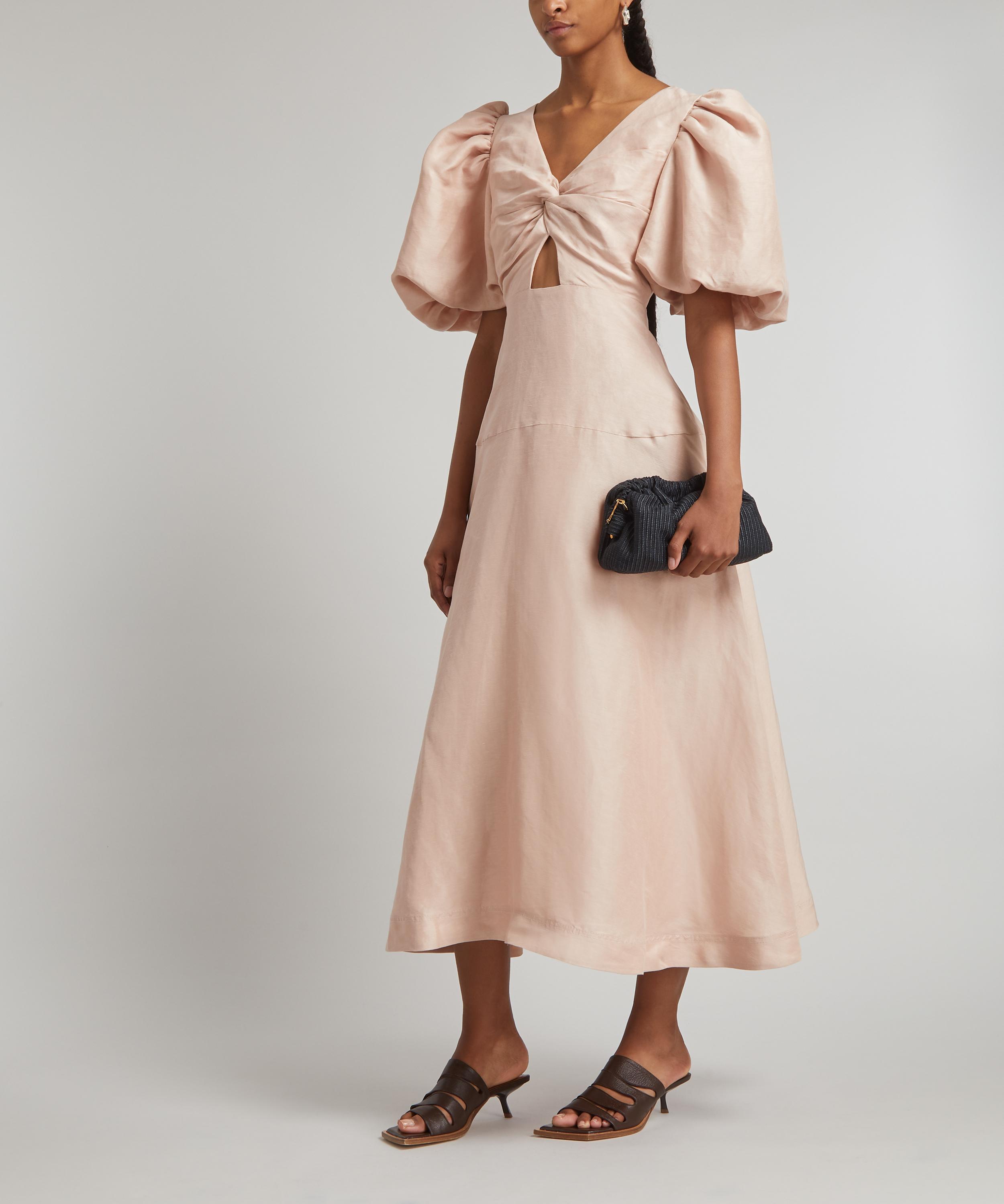 Aje - Dusk Knot Puff-Sleeve Midi-Dress image number 1