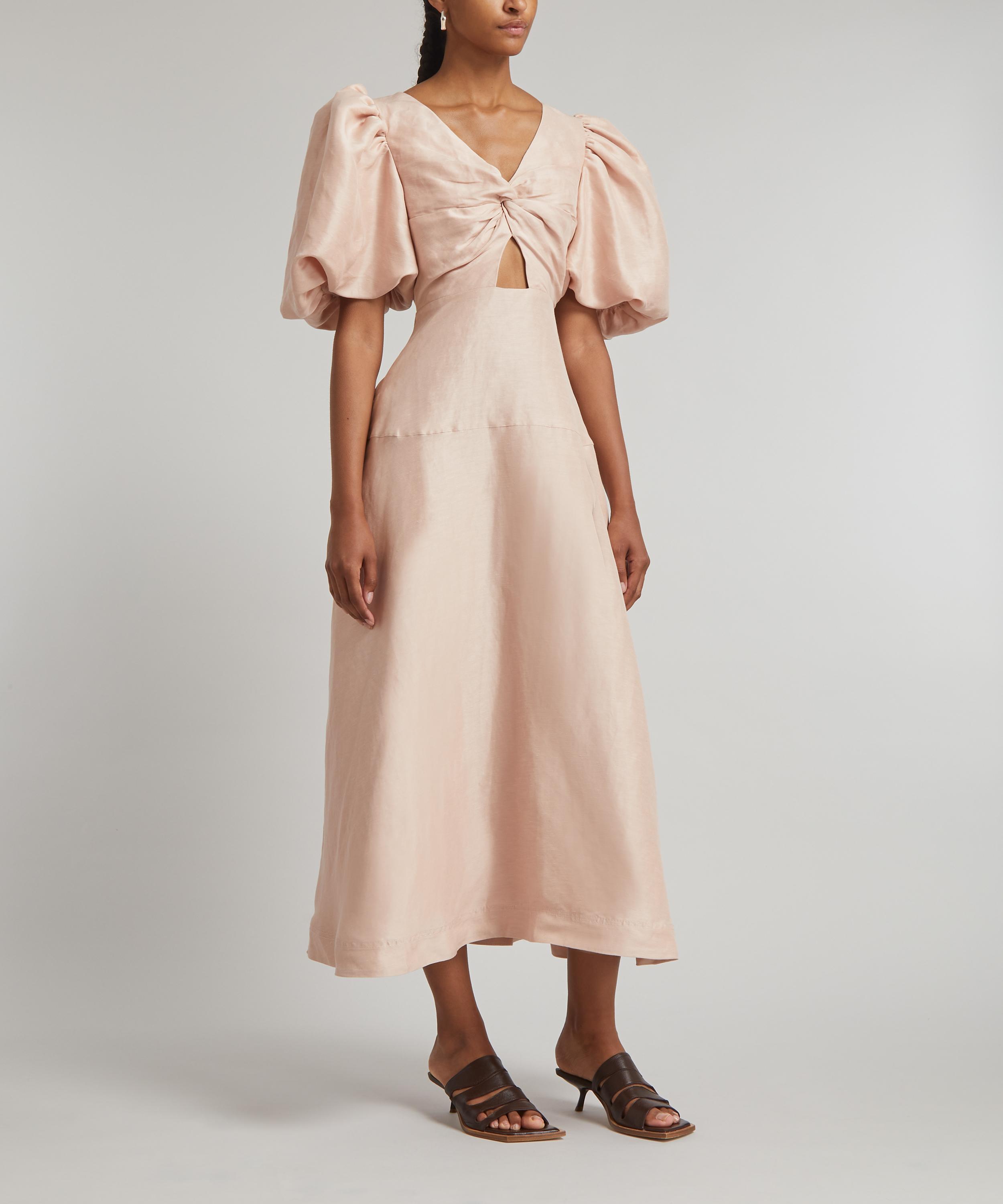 Aje Dusk Knot Puff-Sleeve Midi-Dress | Liberty