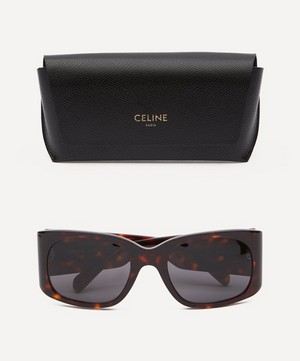 Celine - Tortoiseshell Acetate Rectangular Sunglasses image number 4