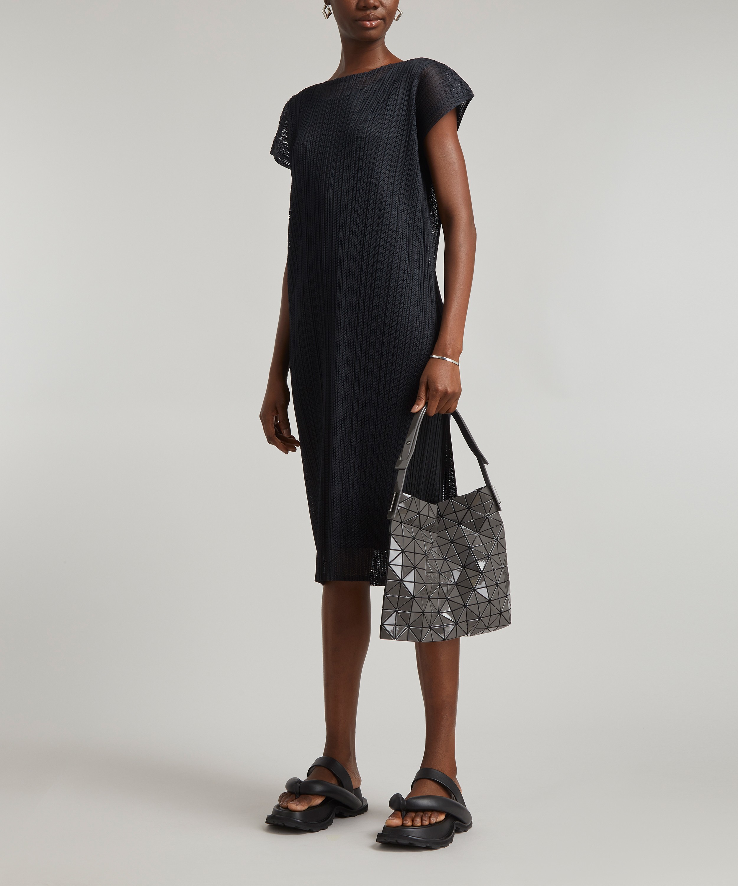 Issey Miyake Pleats Please By Medium Pleated Zipped Tote Bag In