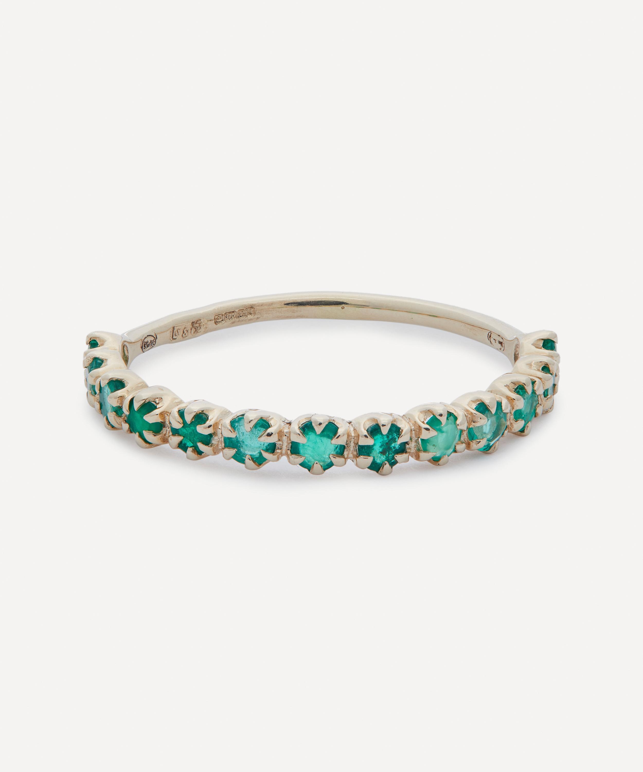 Pascale Monvoisin - 9ct Gold Ava No 2 Emerald Eternity Stacking Ring image number 