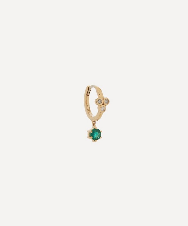 Pascale Monvoisin - 9ct Gold Mira No 2 Emerald Huggie Hoop Earring image number null