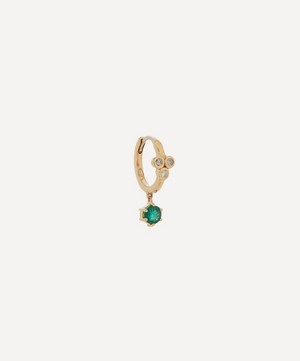 Pascale Monvoisin - 9ct Gold Mira No 2 Emerald Huggie Hoop Earring image number 0