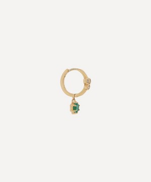 Pascale Monvoisin - 9ct Gold Mira No 2 Emerald Huggie Hoop Earring image number 2