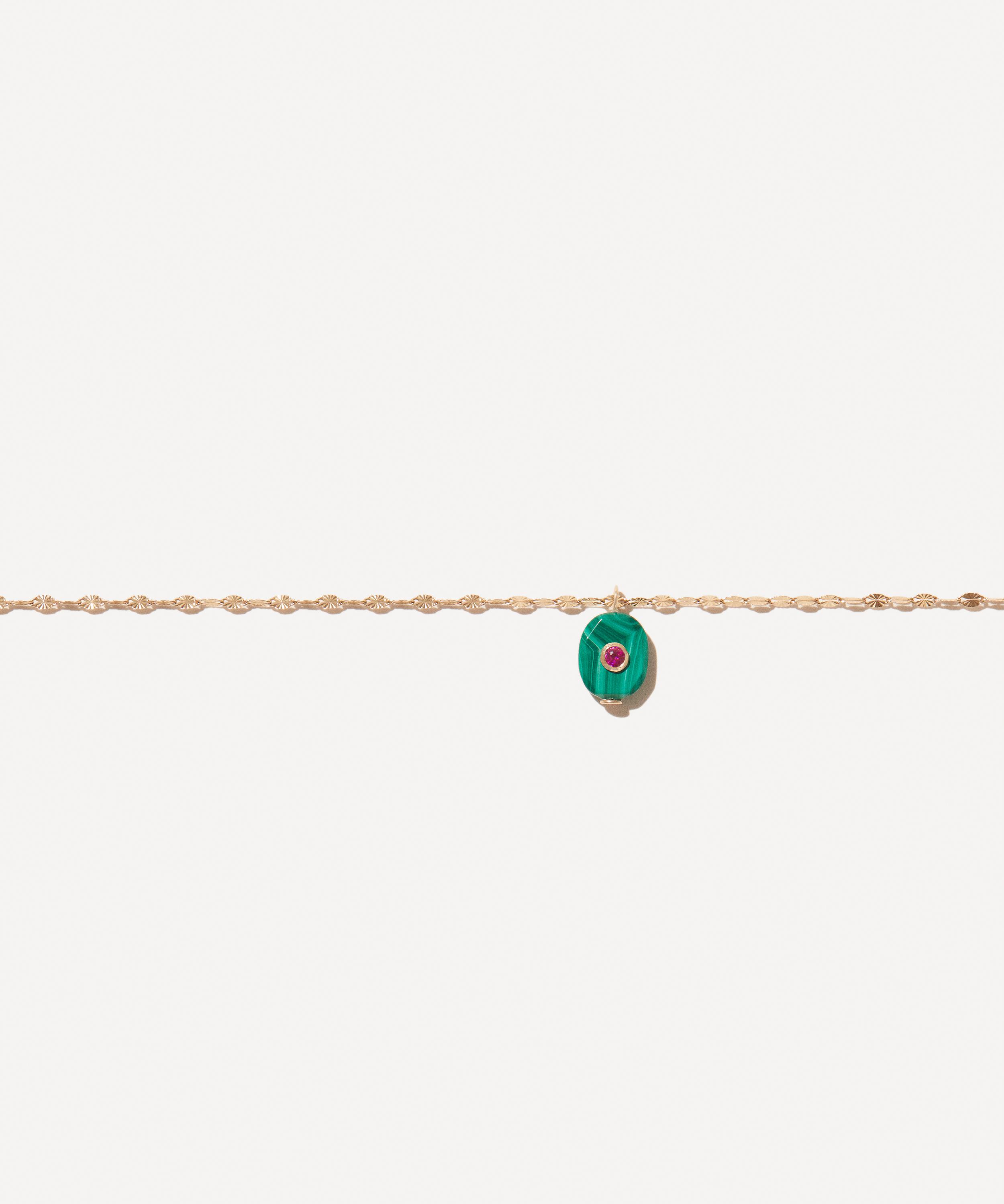 Pascale Monvoisin - 14ct Gold Holi Malachite Pendant Necklace