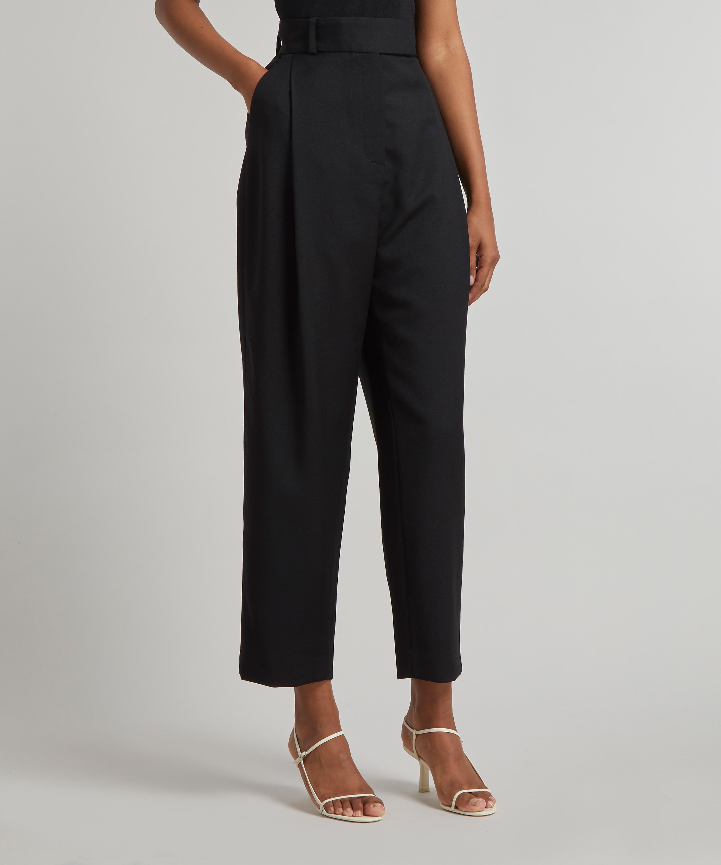 Deep pleat wool trousers black – TOTEME