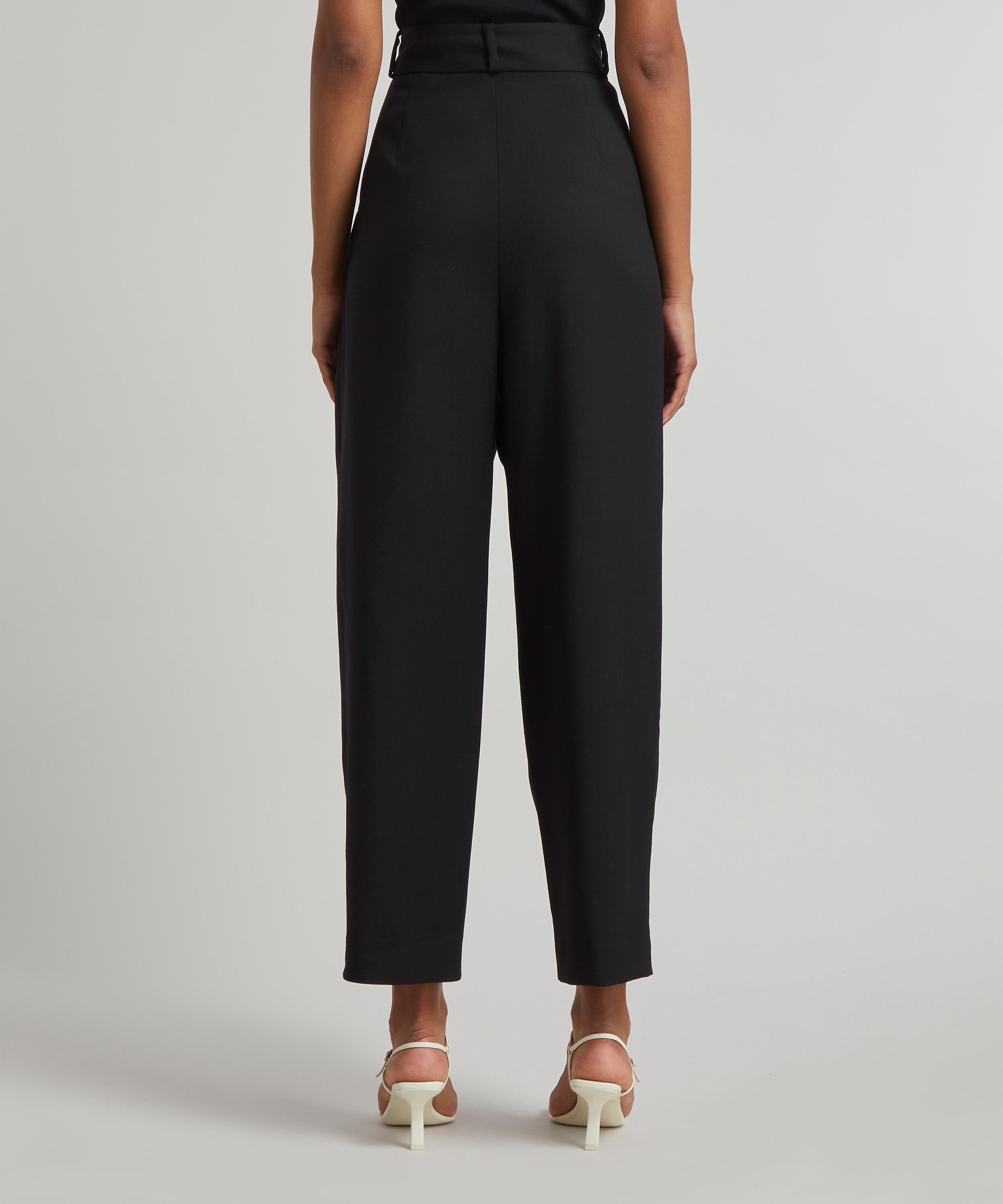 Deep pleat wool trousers black – TOTEME