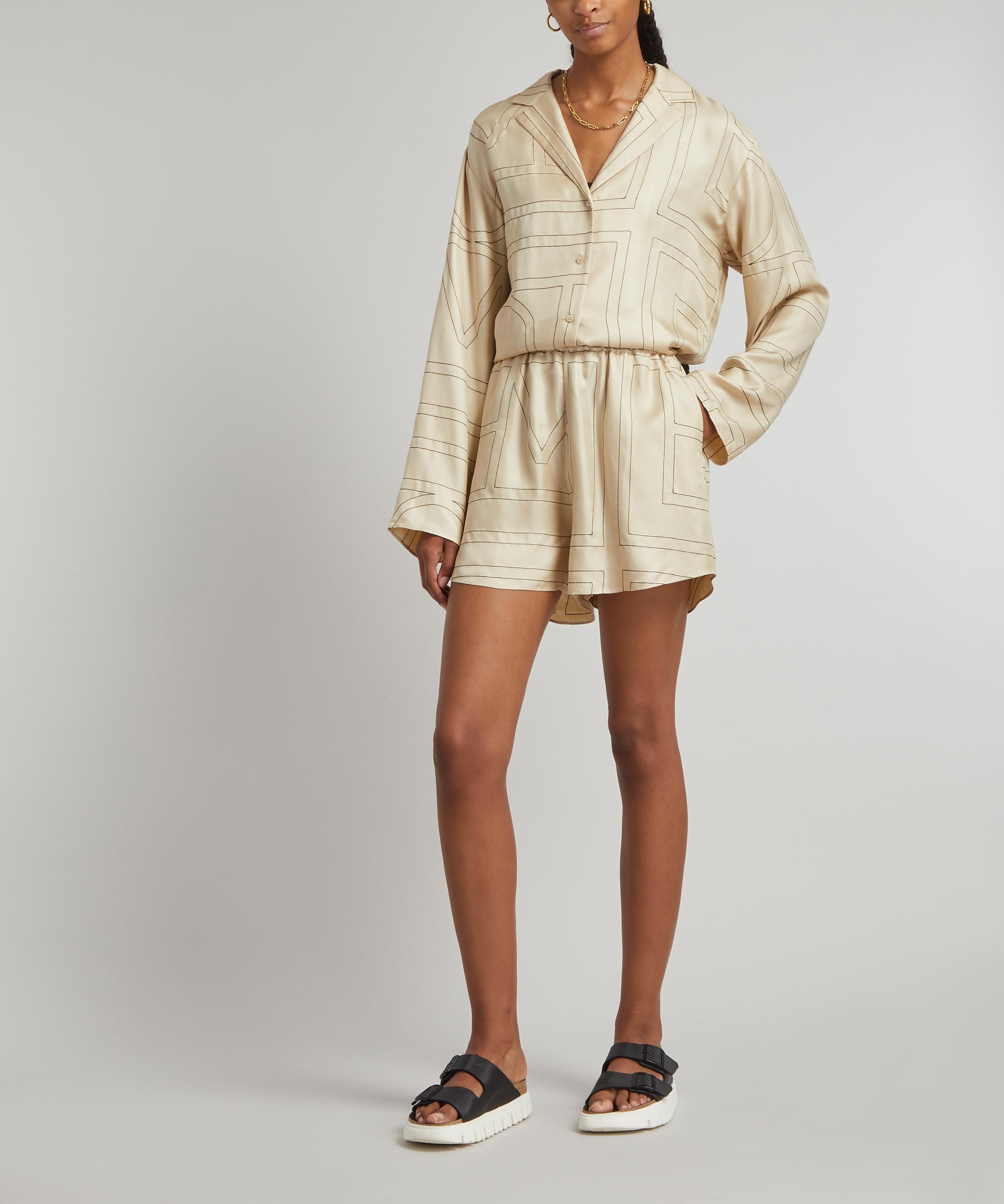 TOTEME Monogram Silk Pajama Short