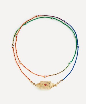 Marie Lichtenberg - 14ct Gold Love You Multicolour Locket Necklace image number 0
