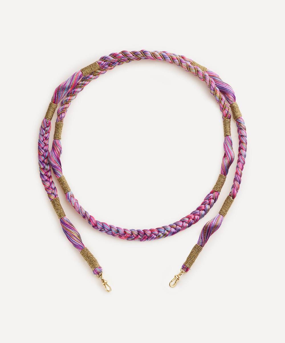 Marie Lichtenberg - 14ct Gold Purple Corde Rathi Braided Necklace