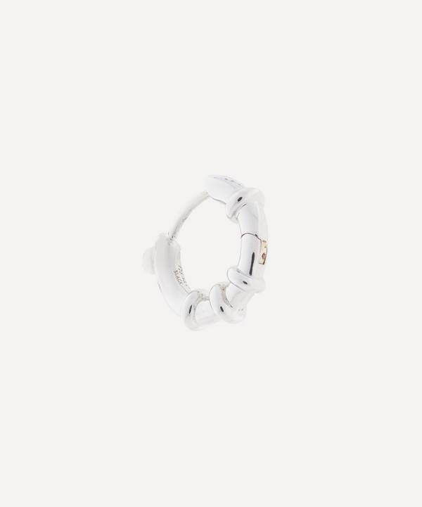Maria Black - White Rhodium-Plated Spring Single Huggie Hoop Earring image number 0