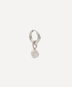 Maria Black - Rhodium-Plated Silver Vento Pearl Single Huggie Hoop Earring image number 0