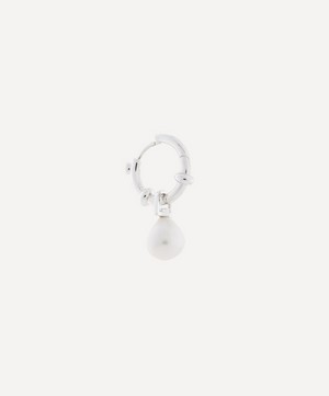 Maria Black - Rhodium-Plated Silver Cha Cha Pearl Hoop Earring image number 0