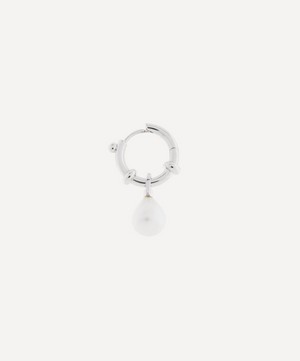 Maria Black - Rhodium-Plated Silver Cha Cha Pearl Hoop Earring image number 2