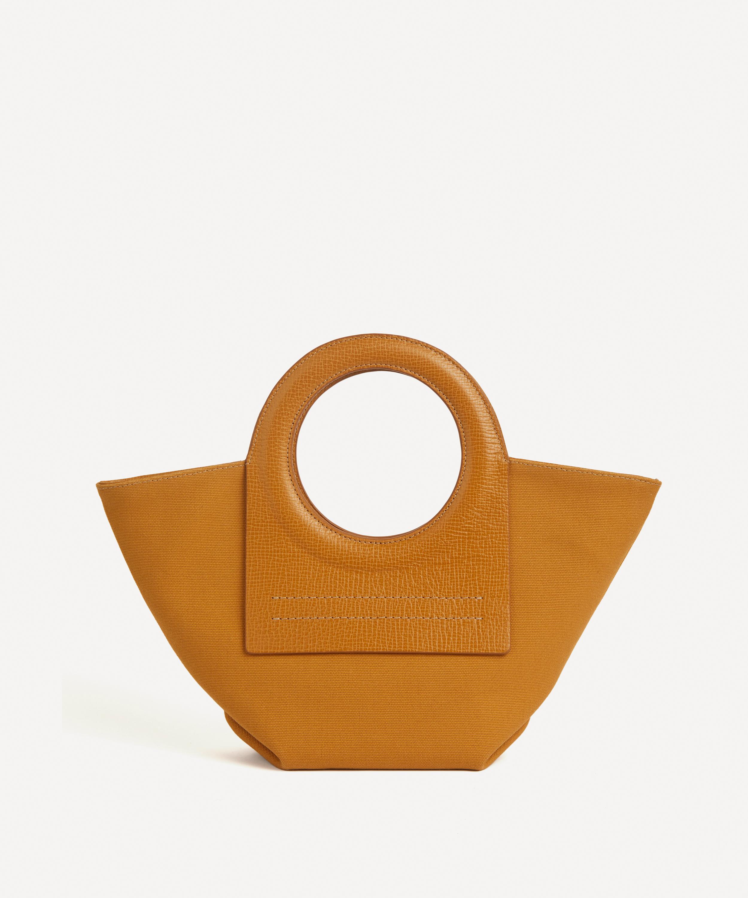 HEREU: Cala tote bag in premium canvas and leather - Beige