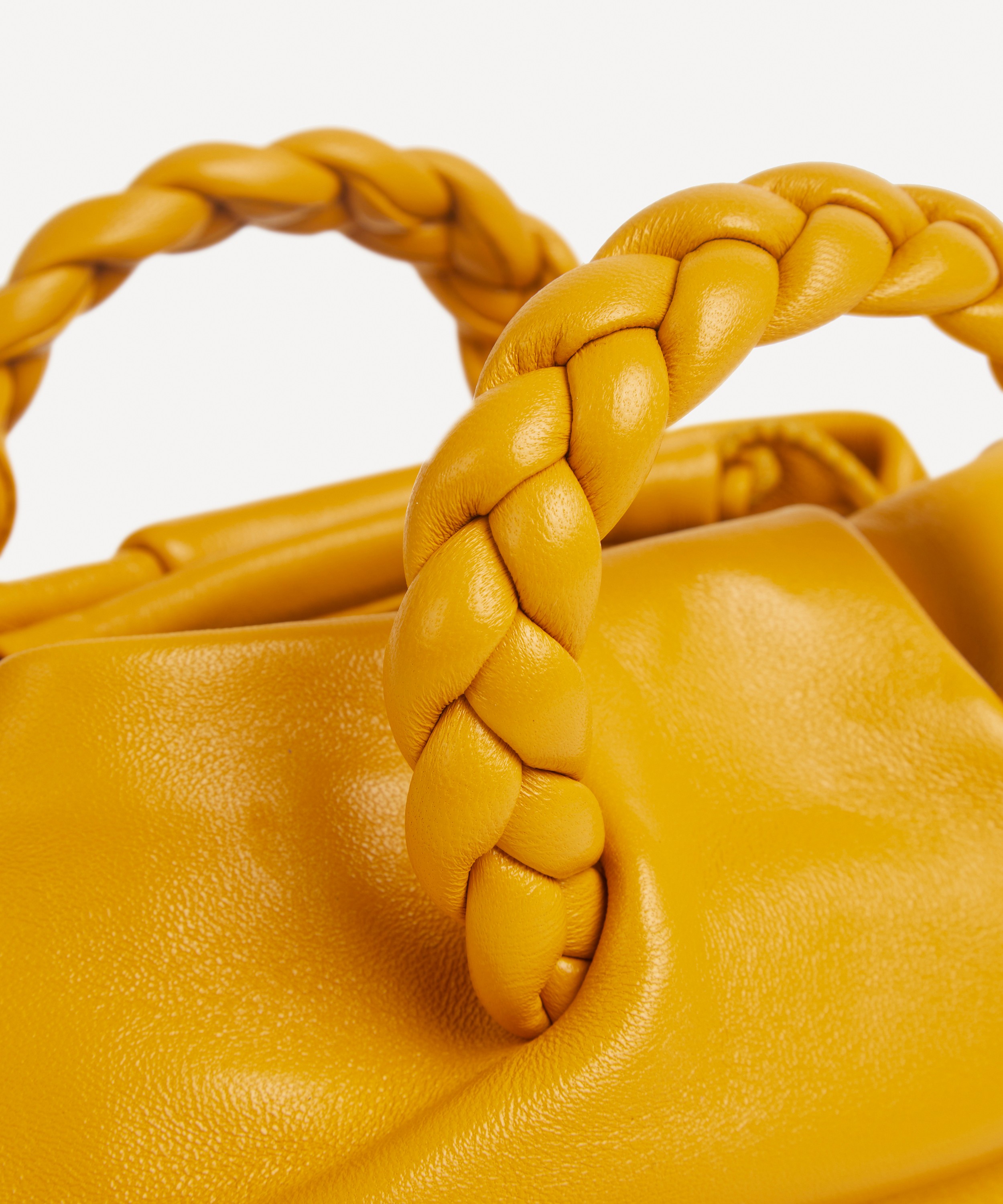 HEREU Bombon L - Plaited-handle Leather Tote Bag - Autumn